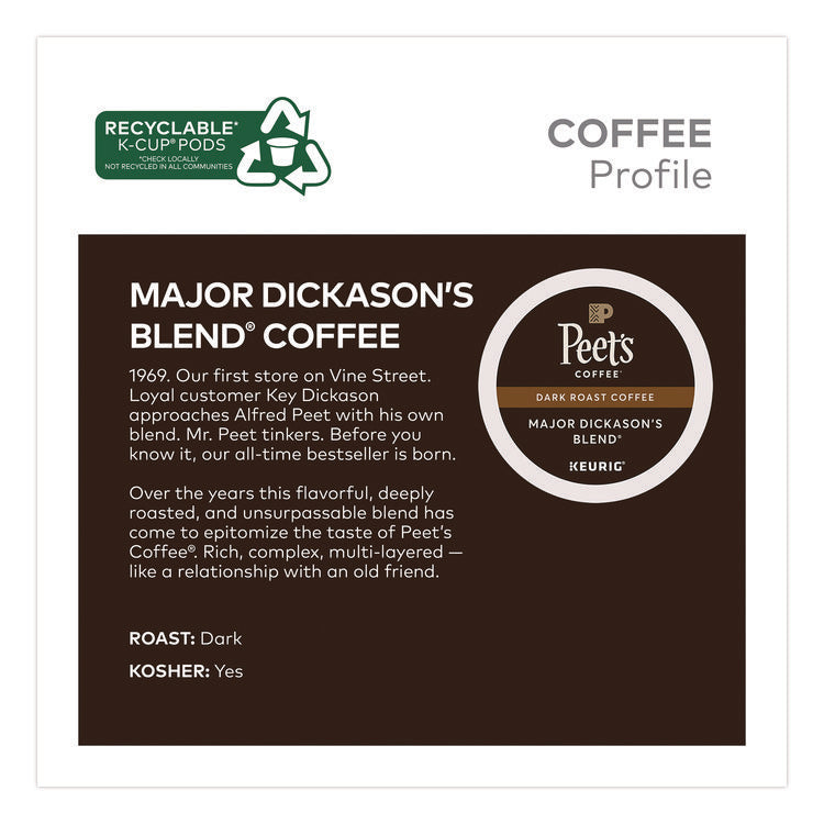 Major Dickason's Blend K-Cups, 0.44 oz, 40/Box