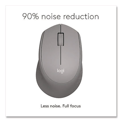 M330 SILENT PLUS MOUSE, 2.4 GHZ FREQUENCY/33 FT WIRELESS RANGE, RIGHT HAND USE, GRAY