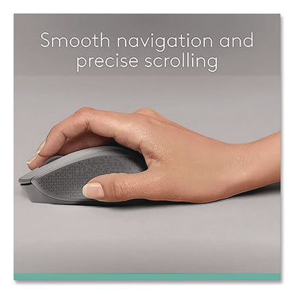 M330 SILENT PLUS MOUSE, 2.4 GHZ FREQUENCY/33 FT WIRELESS RANGE, RIGHT HAND USE, GRAY