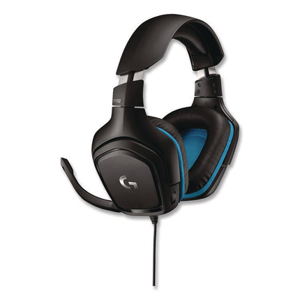G432 7.1 Surround Sound Wired Gaming Binaural Over The Head Headset, Black/Blue