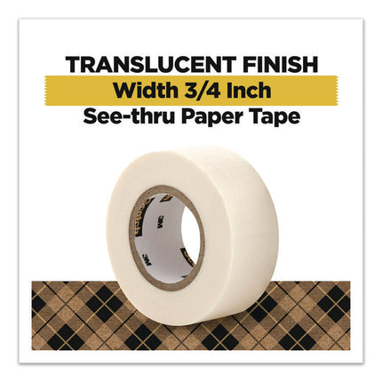 Paper Tape, 3/4" x 600", White, 2/Pack