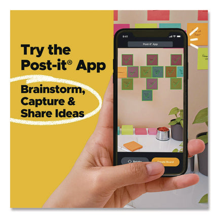 Super Sticky Pads in Energy Boost Collection Colors, 3 x 3, Limeade, 90 Sheets/Pad, 5 Pads/Pack