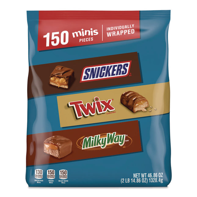 Minis Variety Pack, Assorted, 46.86 oz Bag, 150 Pieces