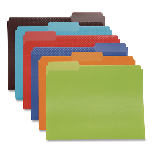 Colorful Poly File Folders, 1/3-Cut Tabs: Assorted, Letter Size, Assorted Colors, 24/Pack