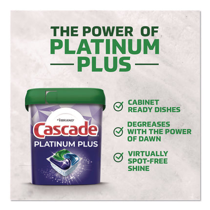 Platinum Plus ActionPacs Dishwasher Detergent Pods, Fresh Scent, 28.4 oz Tub, 52/Pack