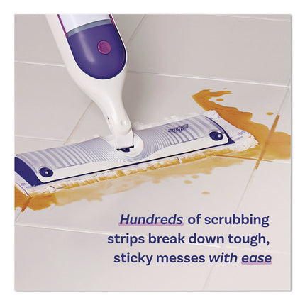 PowerMop Mopping Pads, 15.4 x 5.3, White/Purple, 8/Pack