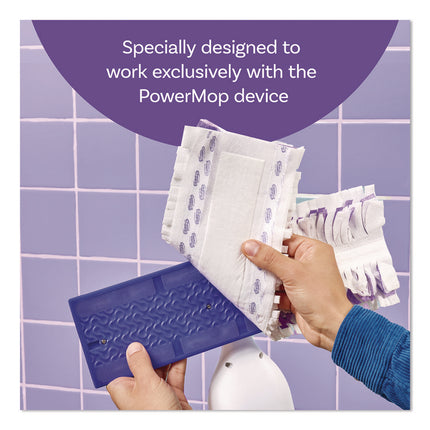 PowerMop Mopping Pads, 15.4 x 5.3, White/Purple. 11/Pack