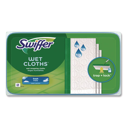 Wet Refill Cloths, Fresh Scent, 10 x 8, White, 24/Box