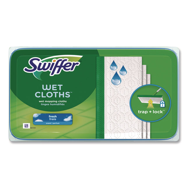 Wet Refill Cloths, Fresh Scent, 10 x 8, White, 24/Box