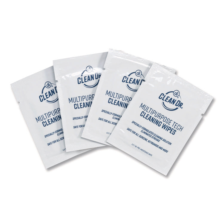 ScreenDr Multipurpose Tech Cleaning Wipes, 10-Ply, 7 x 4, Unscented, White, 200/Pack