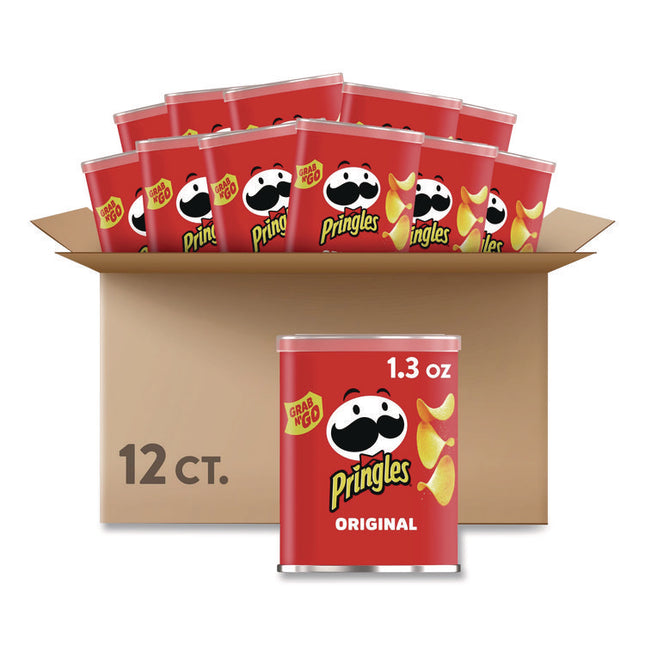Potato Chips, Original, 1.3 oz Can, 12/Box