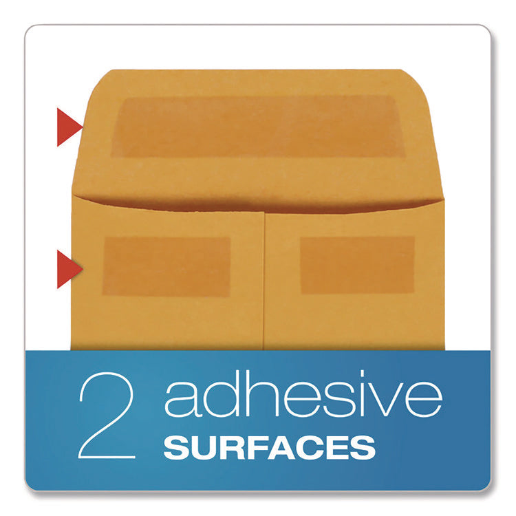 Redi-Seal Coin and Small Parts Envelope, #7, Cheese Blade Flap, Redi-Seal Adhesive Closure, 3.5 x 6.5, Kraft Brown, 500/Box