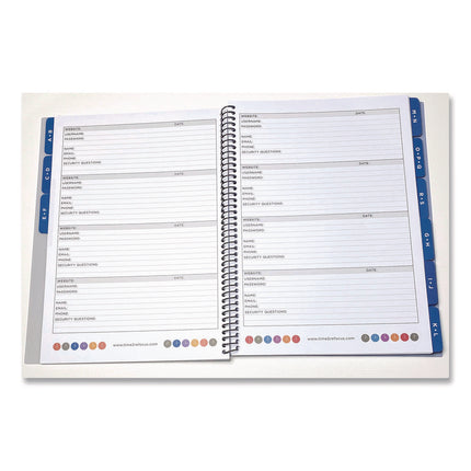 Large Password Log Book, User-Name/Password Format, Black Cover, (48) 10 x 7.5 Sheets