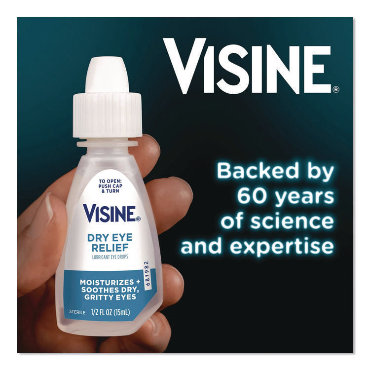 Dry Eye Relief Lubricant Eye Drops, 15 mL Bottle, 2/Box