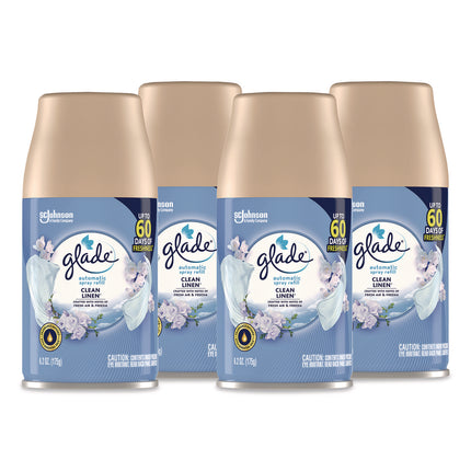 Automatic Air Freshener, Clean Linen, 6.2 oz Can, 4/Pack