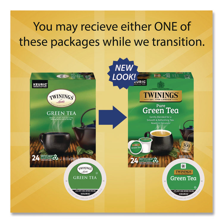 Tea K-Cups, Green Tea, 0.11 oz, 24/Box