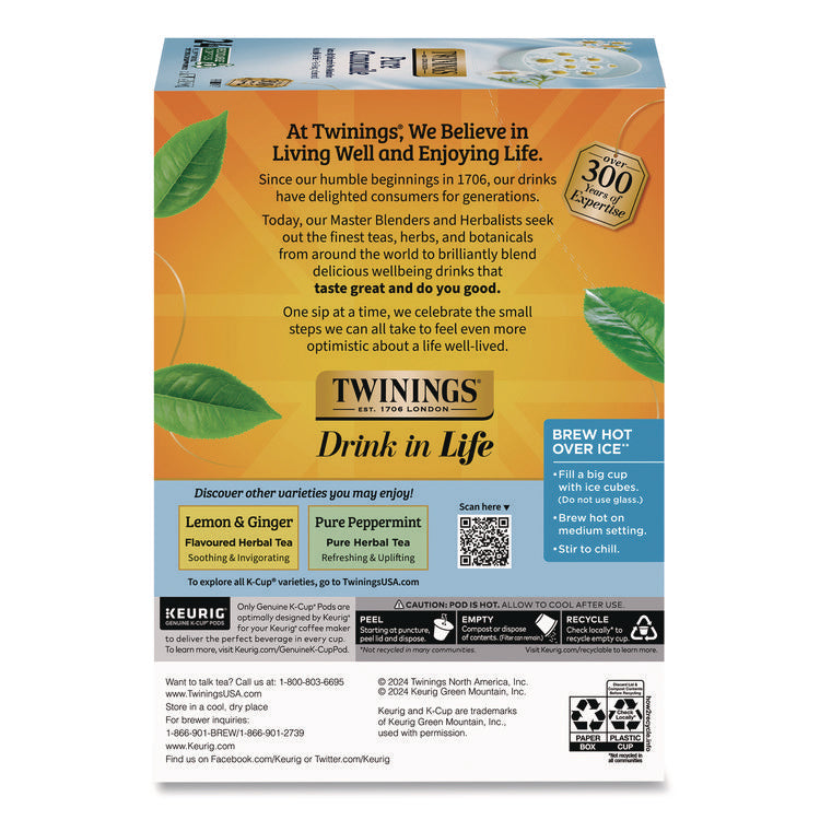 Tea K-Cups, Pure Camomile, 0.11 oz, 24/Box