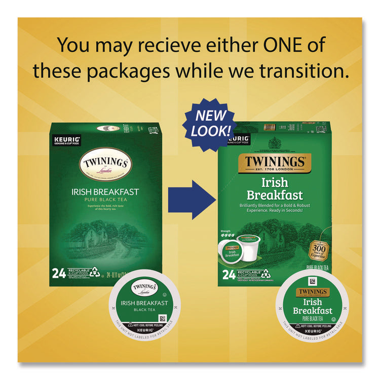 Tea K-Cups, Irish Breakfast, 0.11 oz, 24/Box