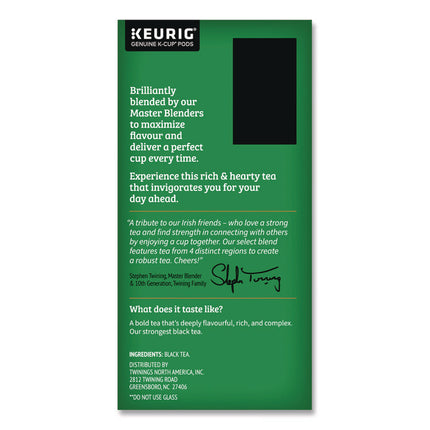 Tea K-Cups, Irish Breakfast, 0.11 oz, 24/Box