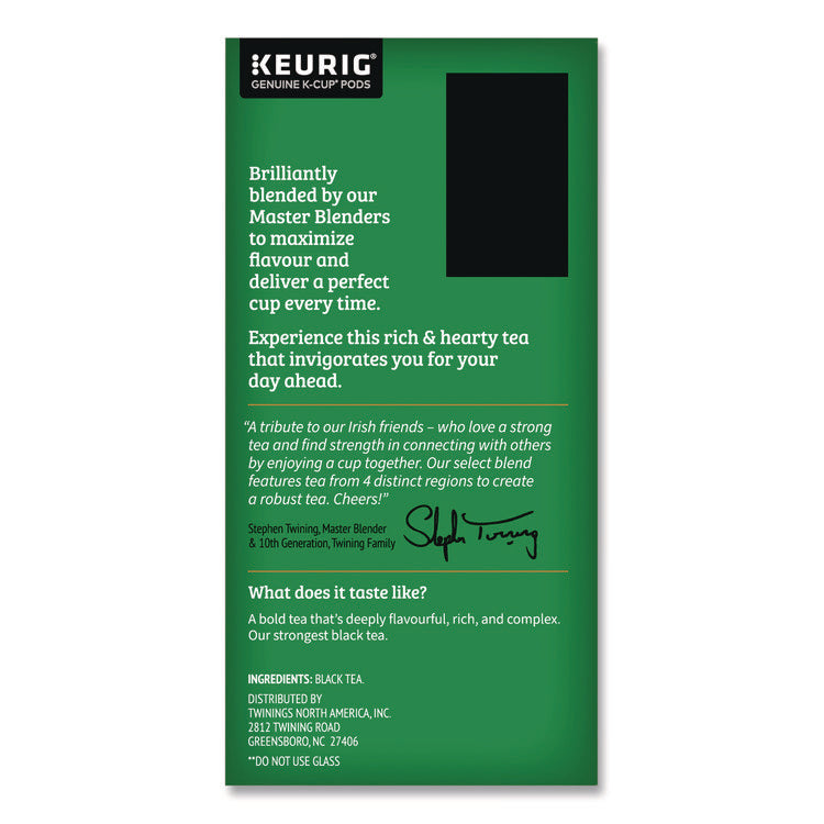 Tea K-Cups, Irish Breakfast, 0.11 oz, 24/Box