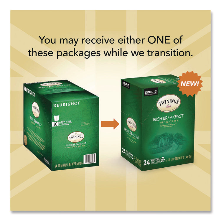 Tea K-Cups, Irish Breakfast, 0.11 oz, 24/Box