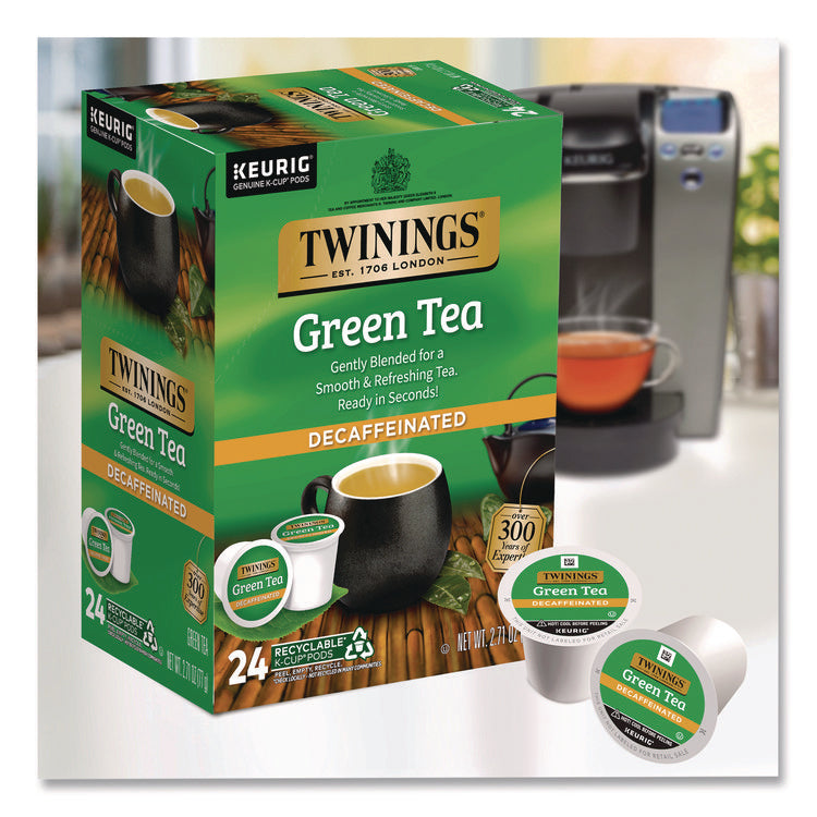 Tea K-Cups, Decaf Green Tea, 0.11 oz, 24/Box