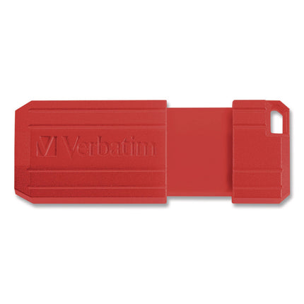 PinStripe USB 2.0 Flash Drive, 128 GB, Blue/Red, 2/Pack