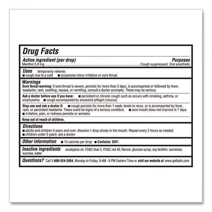 Relief Menthol Cough Suppressant - Oral Anesthetic, Cherry, 30/Pack