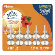 Plugin Scented Oil Refill, Hawaiian Breeze, 0.67 oz, 10/Pack