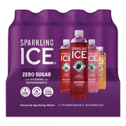 Variety Pack Sparkling Water, Cherry Limeade/Black Raspberry/Orange Mango/Kiwi Strawberry, 17 oz Bottle, 12/Pack