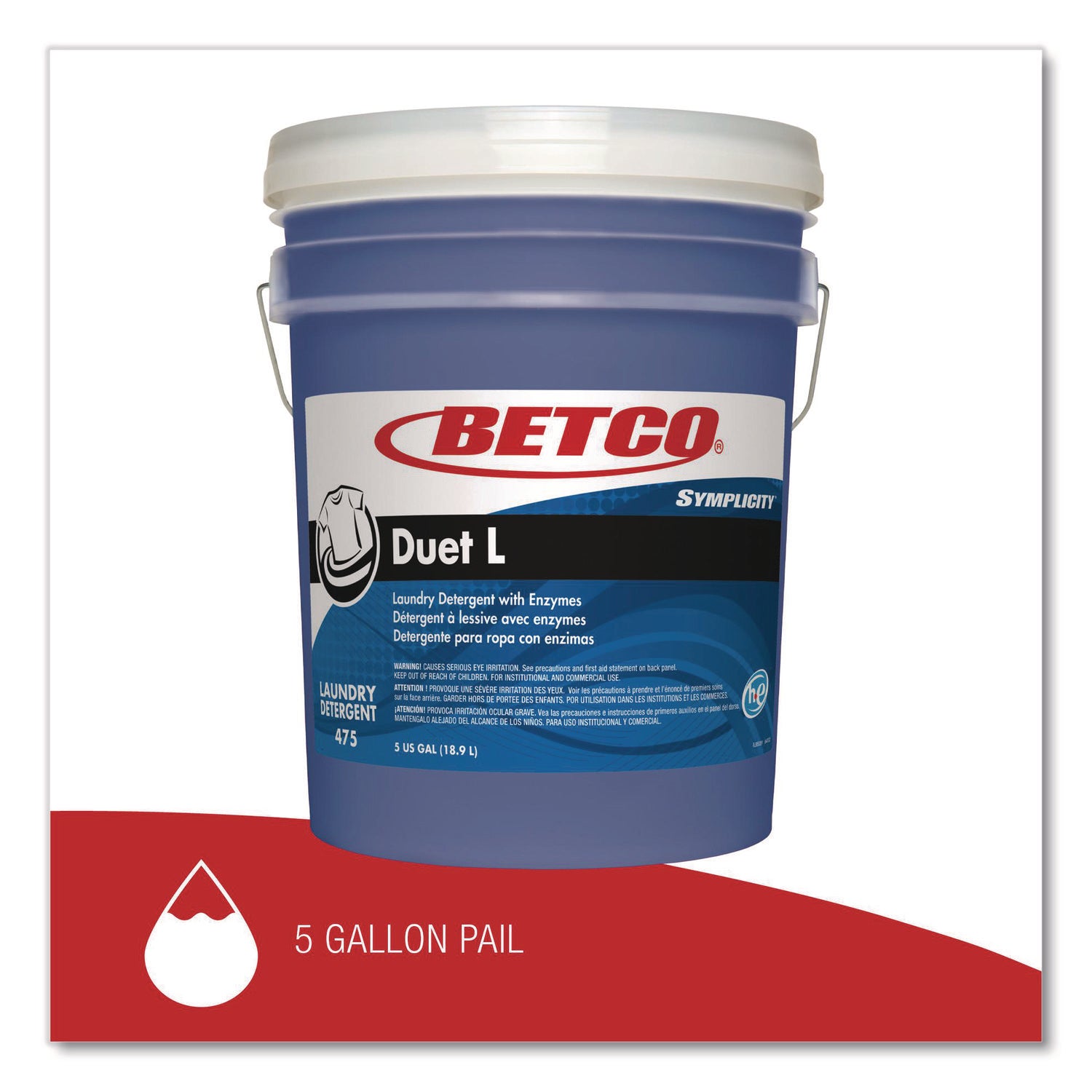 Symplicity Duet L Laundry Detergent, Fresh Scent, 5 gal Pail