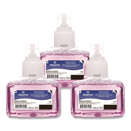 Antibacterial Foaming Hand Soap Refill for LTX Dispenser, Plum Scent, 23.6 oz, 3/Carton