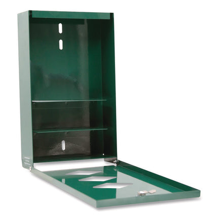 Dog Waste Station, 12 gal, Open Top, Green/White