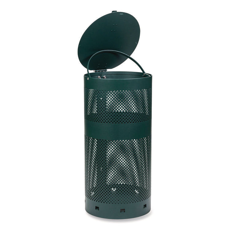 Dog Waste Station, 12 gal, Open Top, Green/White