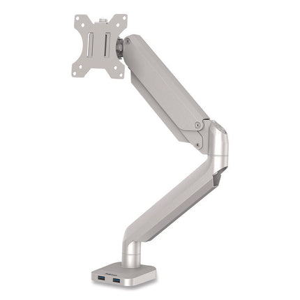 Platinum Series Single Monitor Arm, For 27" Monitors, 360 Deg Rotation, 45 Deg Tilt, 180 Deg Pan, Silver, Supports 20 Lb