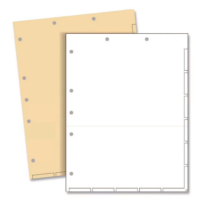 Large Tab Chart Divider Sheets, 7-Hole Punched, Letter, White, 250/Box
