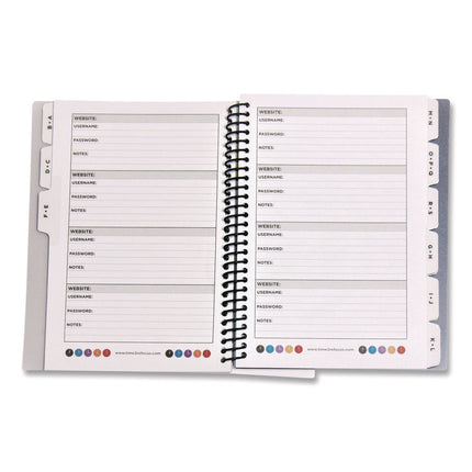 Small/Mini Password Log Book, User-Name/Password Format, Black Cover, (60) 7 x 5.5 Sheets