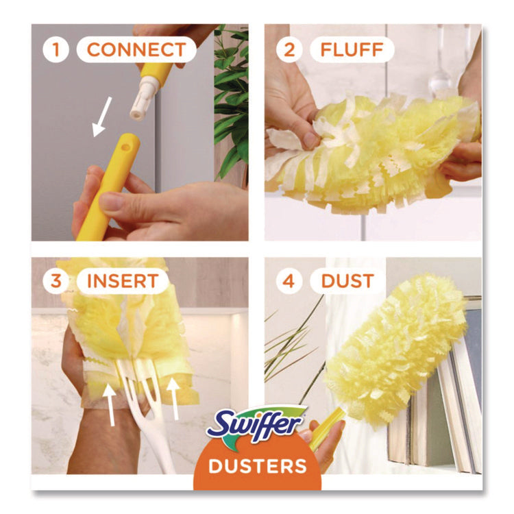 Heavy Duty Dusters Refill, Dust Lock Fiber, Yellow, 6/box, 4 Boxes/carton