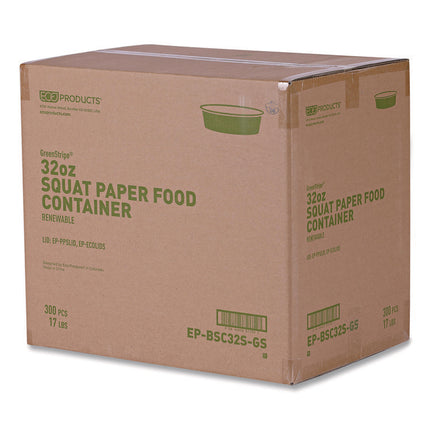 GreenStripe Paper Food Containers, 7.28" dia x, 2.48", White, 300/Carton