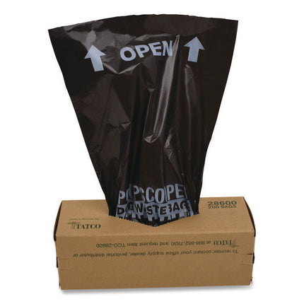 Dog Waste Bags, Open-Face, 0.5 gal, 8" x 13", Black, Perforated Roll, 200 Bags/Roll, 10 Rolls/Carton