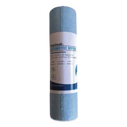 Automotive Wiper Rolls, 9.4 x 11, Blue, 55/Roll, 30 Rolls/Carton