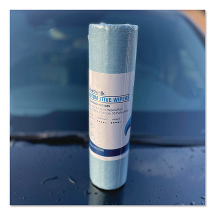 Automotive Wiper Rolls, 9.4 x 11, Blue, 55/Roll, 30 Rolls/Carton