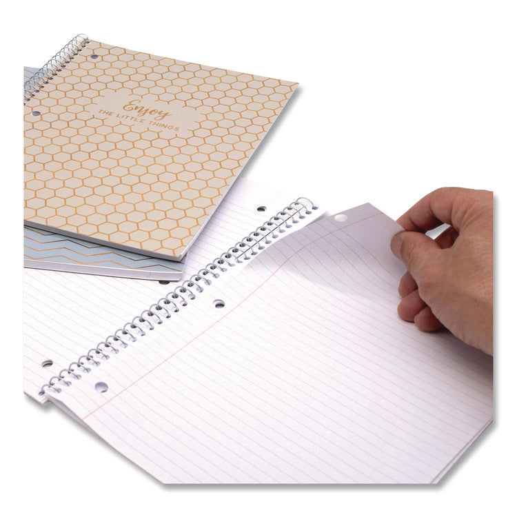 1-Subject Notebook, Medium/College Rule, Assorted Haze Cover Colors, (50) 10.5 x 8 Sheets, 3/Pack