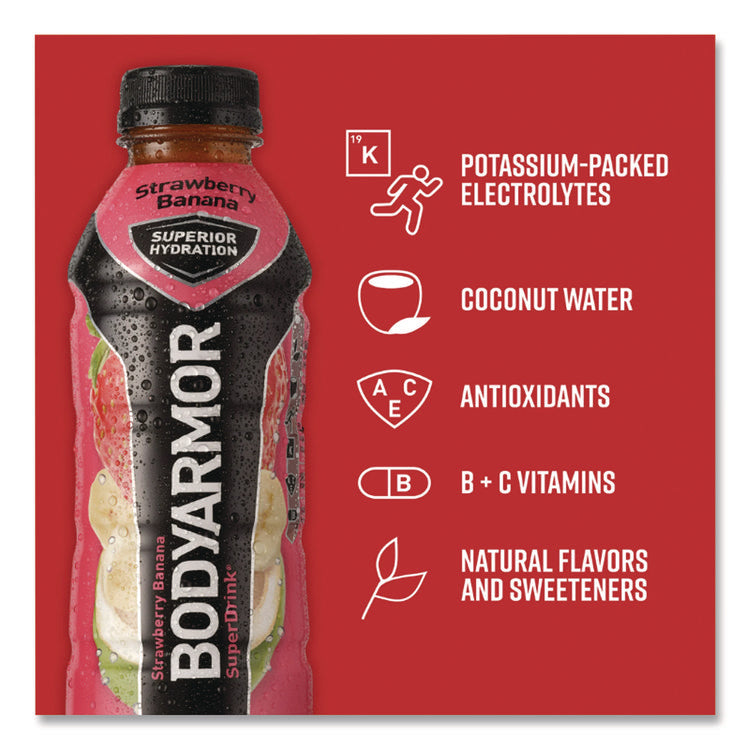 SuperDrink Sports Drink, Strawberry Banana, 16 oz Bottle, 12/Pack