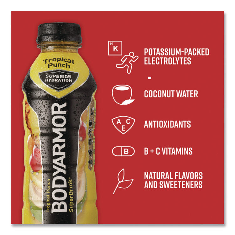 SuperDrink Sports Drink, Tropical Punch, 16 oz Bottle, 12/Pack