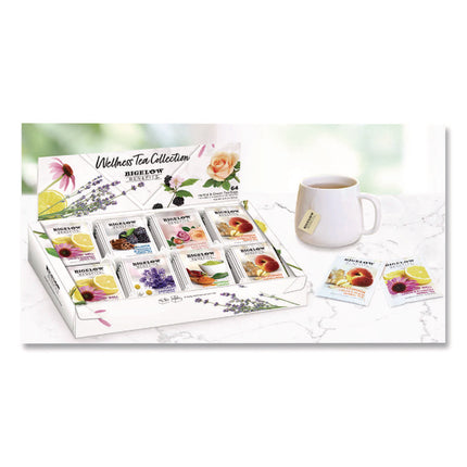 Benefits Wellness Tea Bags, Assorted Flavors, 64/Box
