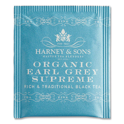 Premium Tea, Organic Earl Grey Supreme Black Tea, Individually Wrapped Tea Bags, 20/box