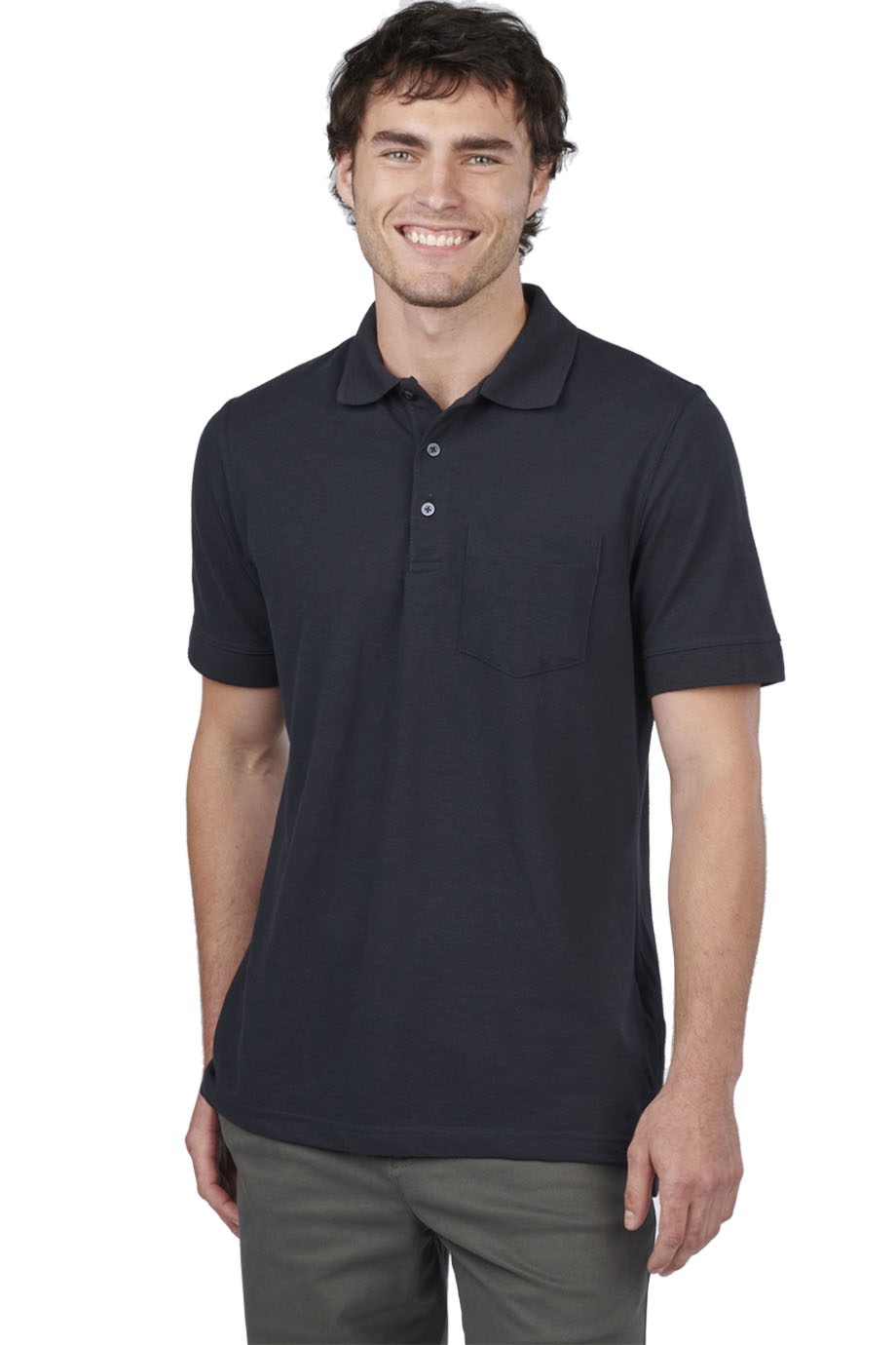EDWARDS BLENDED PIQUE SHORT SLEEVE POLO WITH POCKET