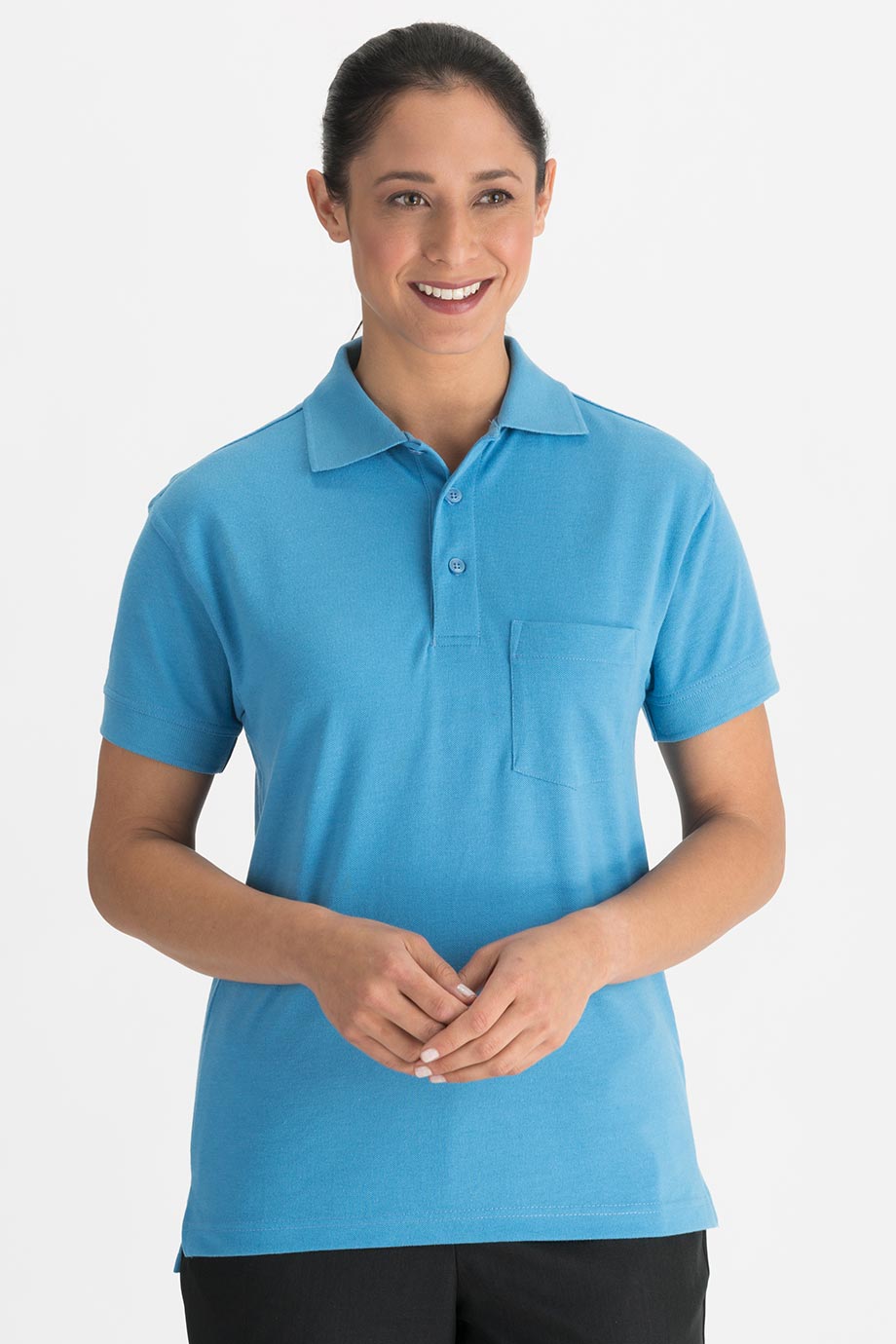 EDWARDS BLENDED PIQUE SHORT SLEEVE POLO WITH POCKET