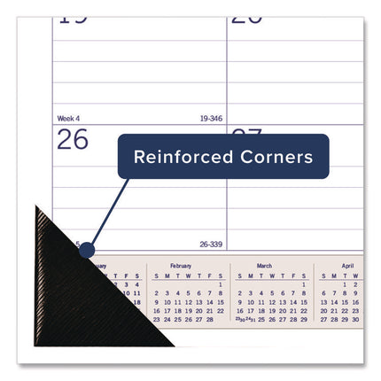 DuraGlobe Monthly Desk Pad Calendar, 22 x 17, White/Blue/Gray Sheets, Black Binding/Corners, 12-Month (Jan to Dec): 2025